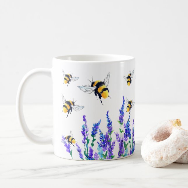 Caneca de Café Abelhas da Primavera (Com Donut)