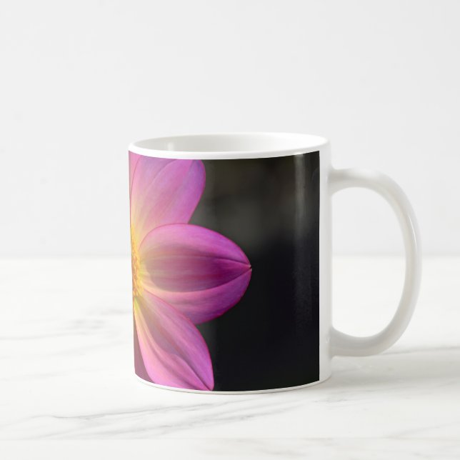Caneca De Café Abelhas de mel na flor rosa da dália (Direita)