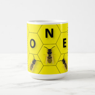 Caneca De Café Abelhas e favos de mel