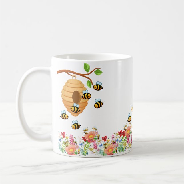 Caneca De Café Abelhas e flores de mel (Esquerda)