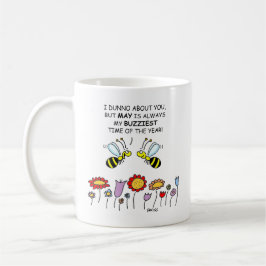 Caneca De Café Abelhas Engraçadas em Maio Jardineiro