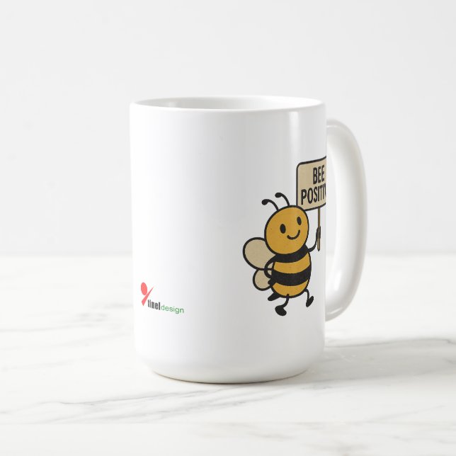 Caneca De Café Abelhas Positivas (Frente Esquerda)