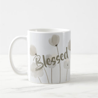Caneca De Café Abençoada Inspiração Moderna Religiosa Floral