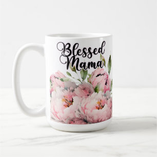 Caneca De Café Abençoada mãe com flores lindas