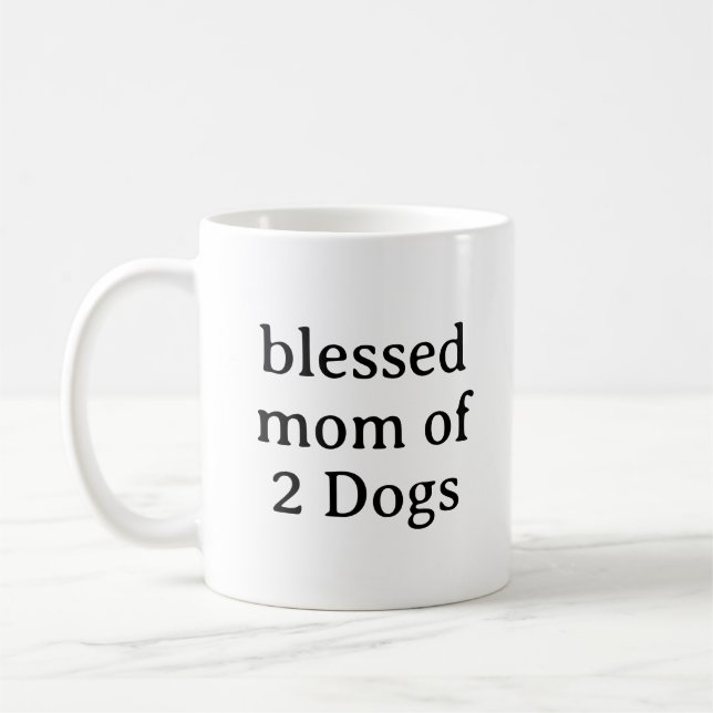Caneca De Café Abençoada Mãe De 2 Cachorros Engraçados Proprietár (Esquerda)