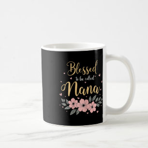Caneca De Café Abençoada por ser chamada de avó Floral da Nana