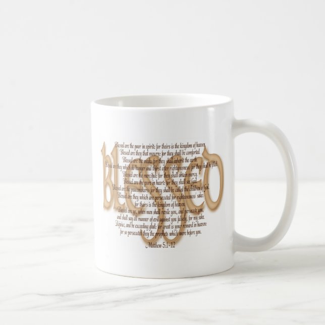 Caneca De Café Abençoado - Beatitudes (Direita)