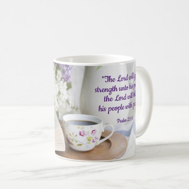 Caneca De Café Abençoado com a Paz (Frente Esquerda)