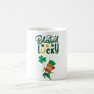 Caneca De Café Abençoado e sortudo Leprechaun Mug