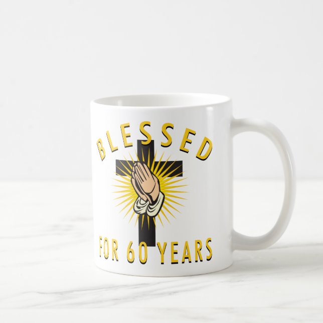 Caneca De Café Abençoado Por 60 Anos (Direita)