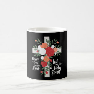 Caneca De Café Abençoado por Deus Amado por Jesus Liderado pelo E