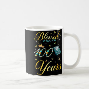 Caneca De Café Abençoado Por Deus Por 100 Anos De Idade 100º Aniv