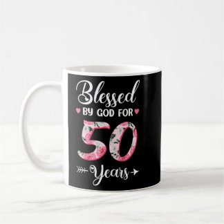 Caneca De Café Abençoado Por Deus Por 50 Anos De Idade 50º Aniver