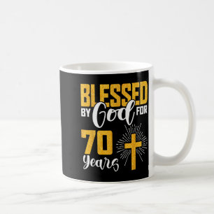 Caneca De Café Abençoado Por Deus Por 70 Anos 70º Aniversário B-d