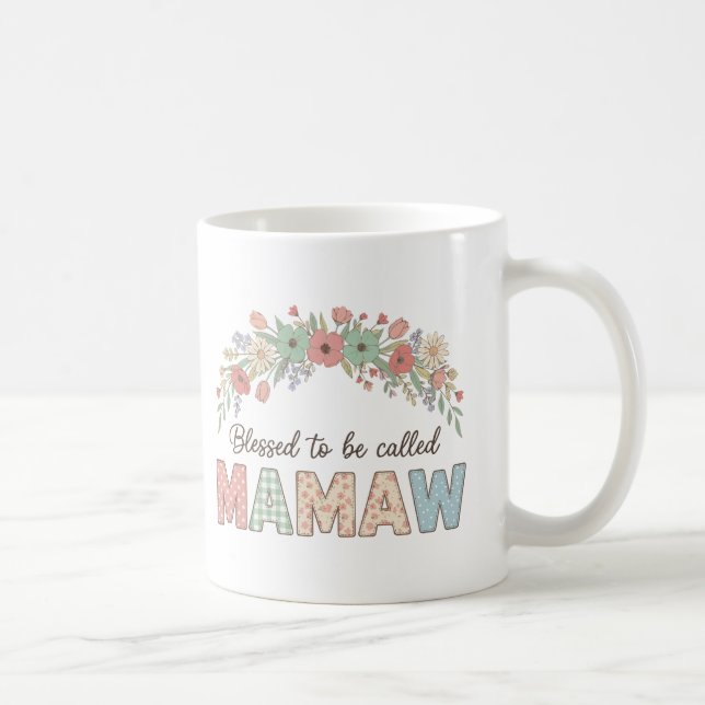 Caneca De Café Abençoado por ser chamado Mamaw (Direita)
