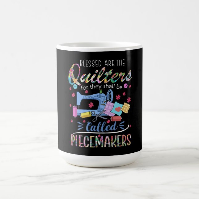 Caneca De Café Abençoados Quilters Piecemakers Quilting Sewing Id (Centro)