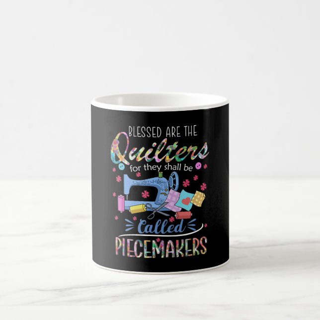 Caneca De Café Abençoados Quilters Piecemakers Quilting Sewing Id (Centro)