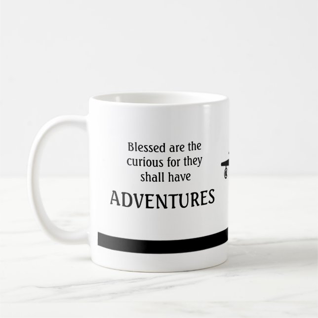 Caneca De Café Abençoados são os curiosos... ter ADVENTURES Mug (Esquerda)