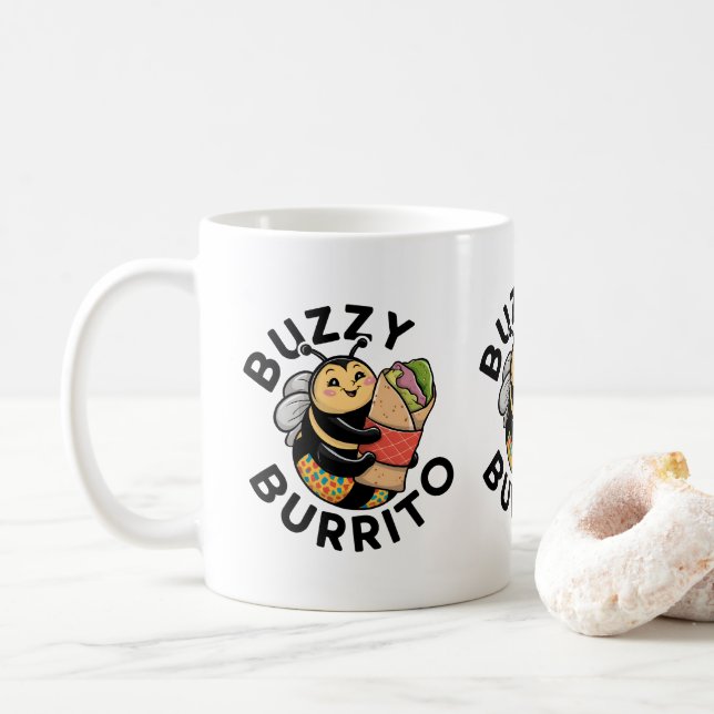 Caneca De Café Abeulha Divertida de Burrito  (Com Donut)