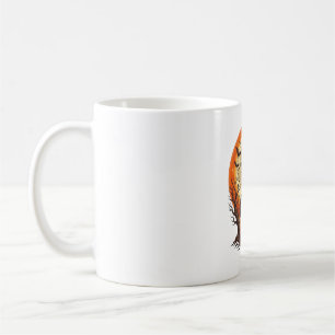 Caneca De Café Abóbora Assustadora Espantalho Casa Assombrada Lua