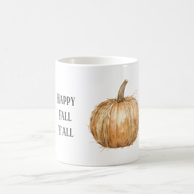 Caneca De Café Abóbora de Feno de Outono Laranja (Centro)