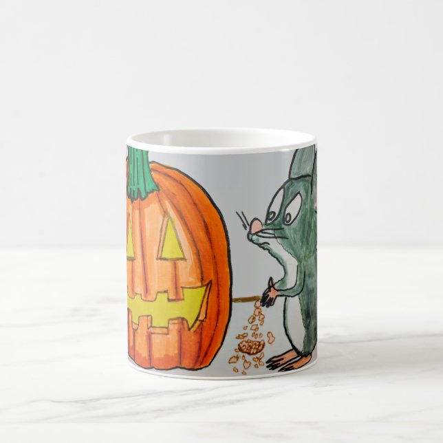 CANECA DE CAFÉ ABÓBORA DE HALLOWEEN ASSUSTA RATINHO  (Centro)