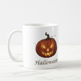 Caneca De Café Abóbora de Halloween Assustadora e Flamejante Jack