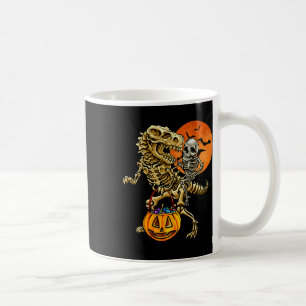 Caneca De Café Abóbora de Halloween de Dinossauro Esqueleto para 