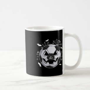 Caneca De Café Abóbora de Jack O Lantern com Rosto de Futebol par