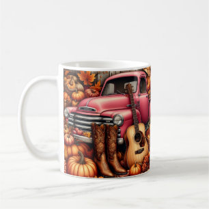 Caneca De Café Abóbora de Outono, Guitarra, Caminhão, Botas