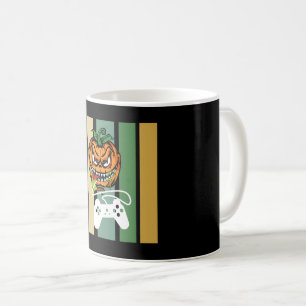 Caneca De Café Abóbora engraçada de Halloween para jogador de vid