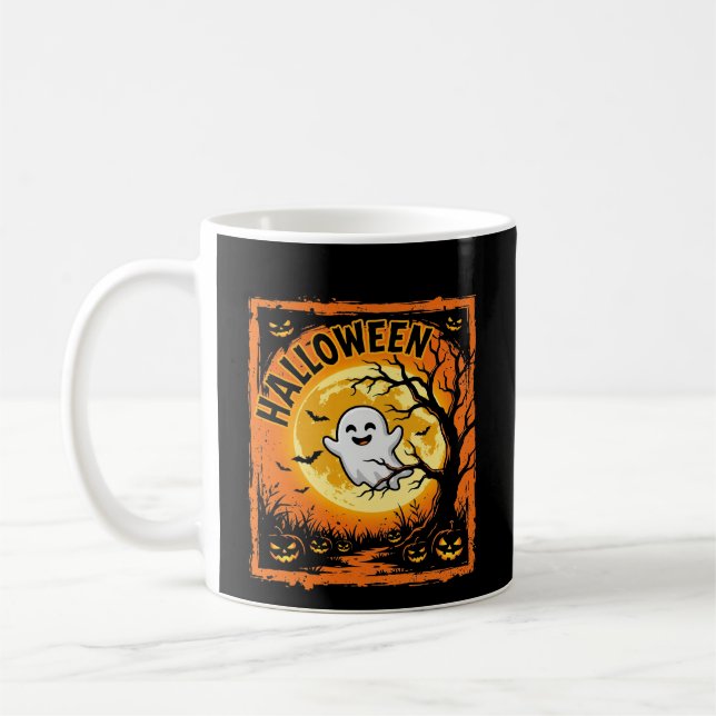 Caneca De Café Abóbora Fantasma de Halloween Árvore Assombrada (Esquerda)