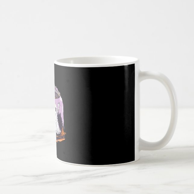 Caneca De Café Abóbora fantasma ufo retrô halloween alien horror  (Direita)