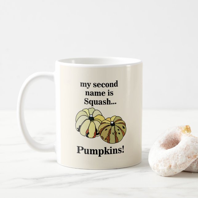 Caneca De Café Abóbora Squash Abóboras Engraçadas (Com Donut)