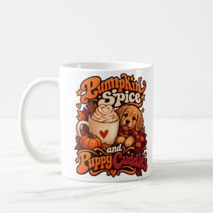 Caneca De Café Abóbora Tempero e Cuddles de Cachorrinho Cozy Outo