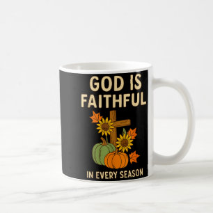 Caneca De Café Abóbora Verso Bíblico Cristão de Outono Deus é Fie