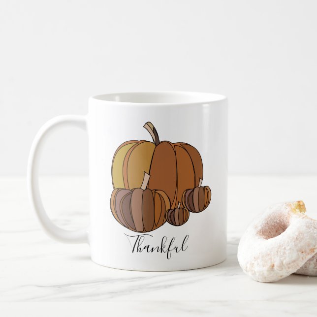 Caneca De Café Abóboras Agradecidas  (Com Donut)