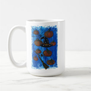Caneca De Café Abóboras Assustadoras de Halloween & Chapéu de Bru