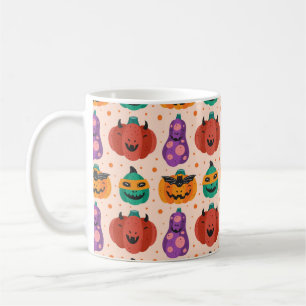Caneca De Café Abóboras assustadoras em fantasias assustadoras.