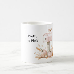 Caneca De Café Abóboras Caixa de Correio Rosa Pássaro