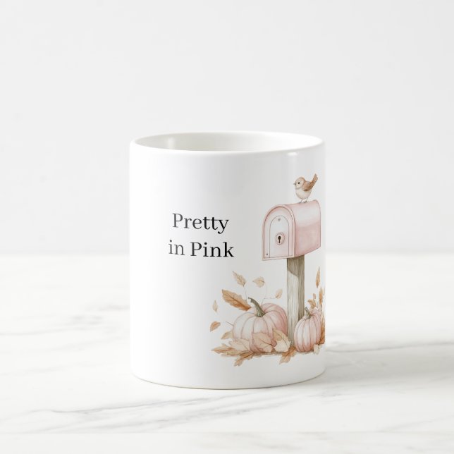 Caneca De Café Abóboras Caixa de Correio Rosa Pássaro (Centro)