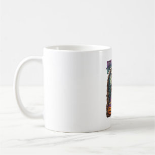 Caneca De Café Abóboras de Bruxa de Halloween Fases da Lua_1
