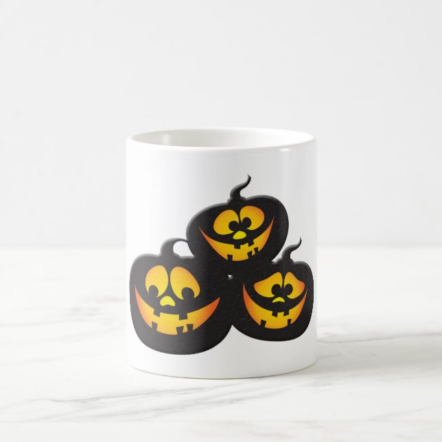 Caneca De Café Abóboras de Halloween com Expressões Engraçadas (Centro)