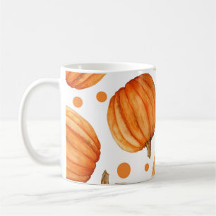 Caneca De Café Abóboras desenhadas à mão: padrão de Halloween com