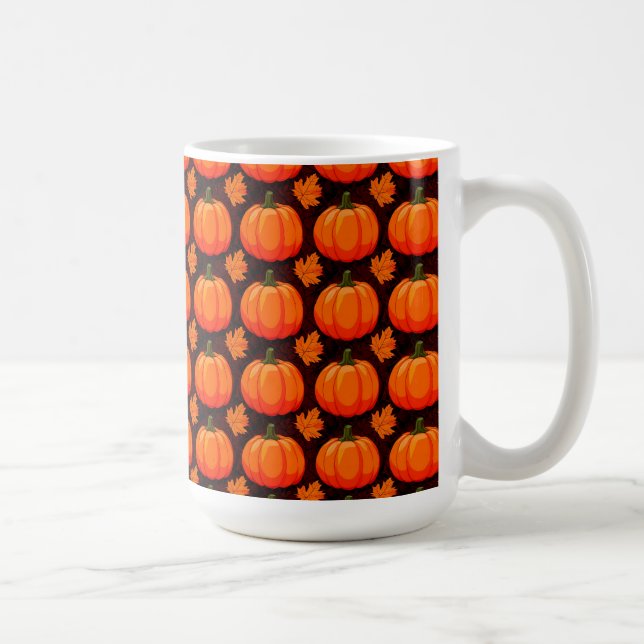 Caneca De Café Abóboras e Folhas de Outono (Direita)