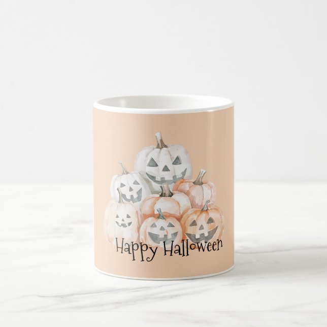 Caneca De Café Abóboras esculpidas de Halloween (Centro)
