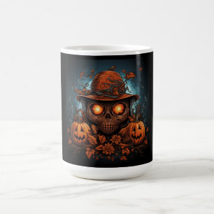 Caneca De Café Abóboras Florais e Caveira