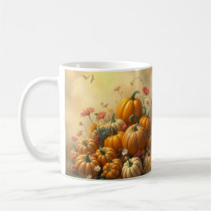 Caneca De Café Abóboras Florais Macias