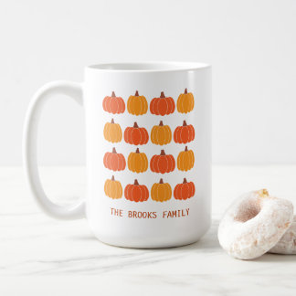 Caneca De Café Abóboras Fofas Temporada de Colheita da Família Pe