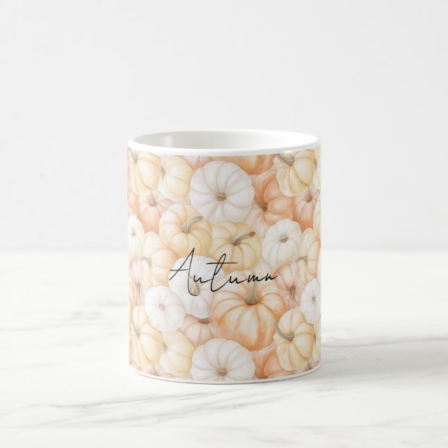 Caneca De Café Abóboras Laranja Brancas Creme Pêssego (Centro)